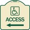 Signmission Access W/ Updated Isaand Left Arrow Heavy-Gauge Aluminum Architectural Sign, 18" H, TG-1818-24358 A-DES-TG-1818-24358 - alternate 1